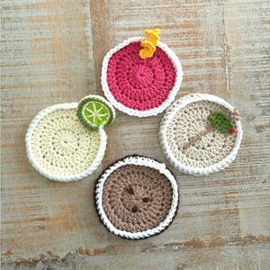 Handmade Crochet Cocktail Coasters Set